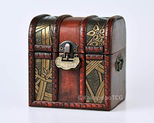 Elven Chest Lockable Wooden Deck Box for MTG, Magic, FaB, TCG, YGO, PTCG, EDH Commander - Storage for Trading Cards, Dice & DnD Spell Cards | Perfect for Game Nights & Collectors