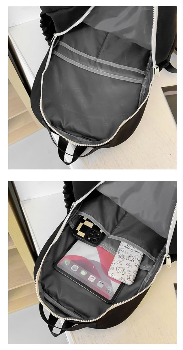 Stylish Kawaii Cute Backpack for School - Aesthetic Laptop Backpack with Accessories (White) - Perfect for College, Travel & Everyday Use