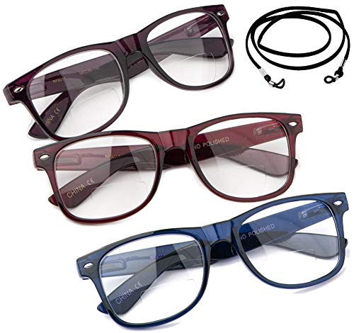 Bifocal 3 Pack - Red, Blue & Purple-with 1 Lanyard