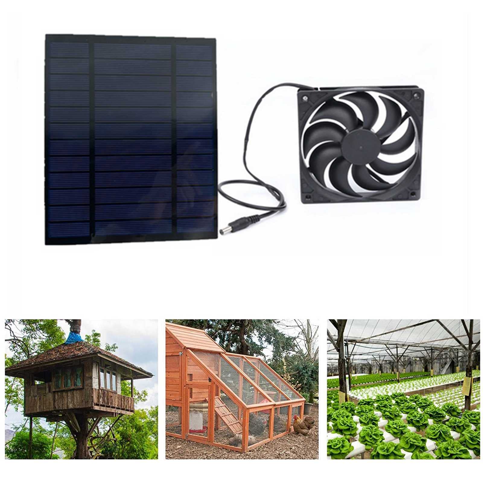 10W 12V Solar Powered Exhaust Fan Kit - Quiet Cooling Ventilation for Dog Houses, Chicken Coops, Greenhouses & RV Roofs - Energy Efficient Solar Panel Fan with Mini Ventilator - Perfect for Outdoor Cooling & Air Circulation