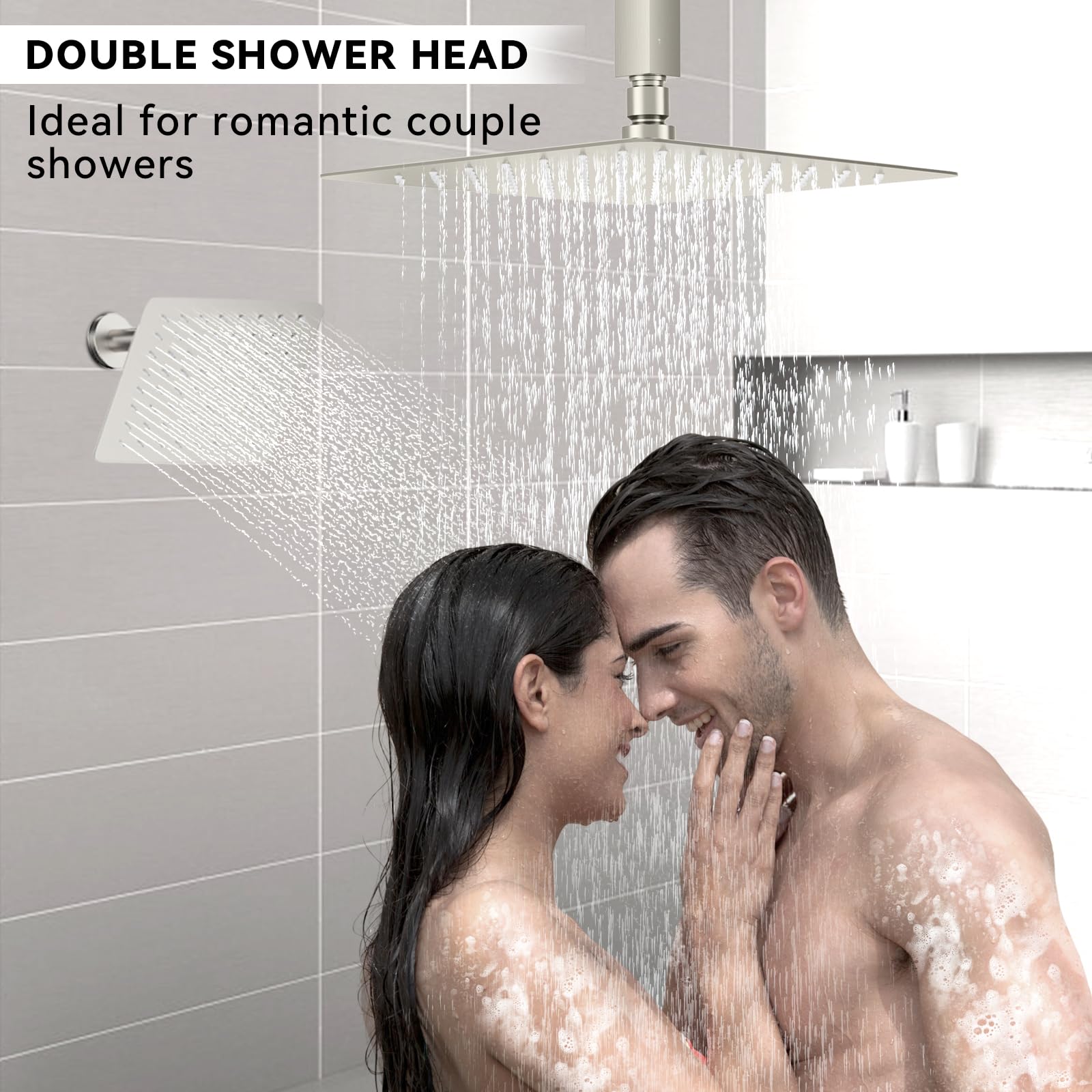 Brushed Nickel Thermostatic Shower System - 10