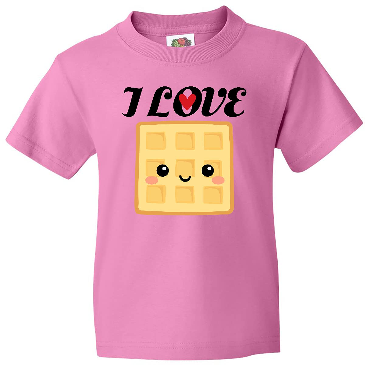 Inktastic Waffle Lover I Love Waffles Youth T-Shirt for Kids - Cute Breakfast & Brunch Graphic Tee for Boys and Girls - Perfect for Family Outings, School, and Weekend Fun