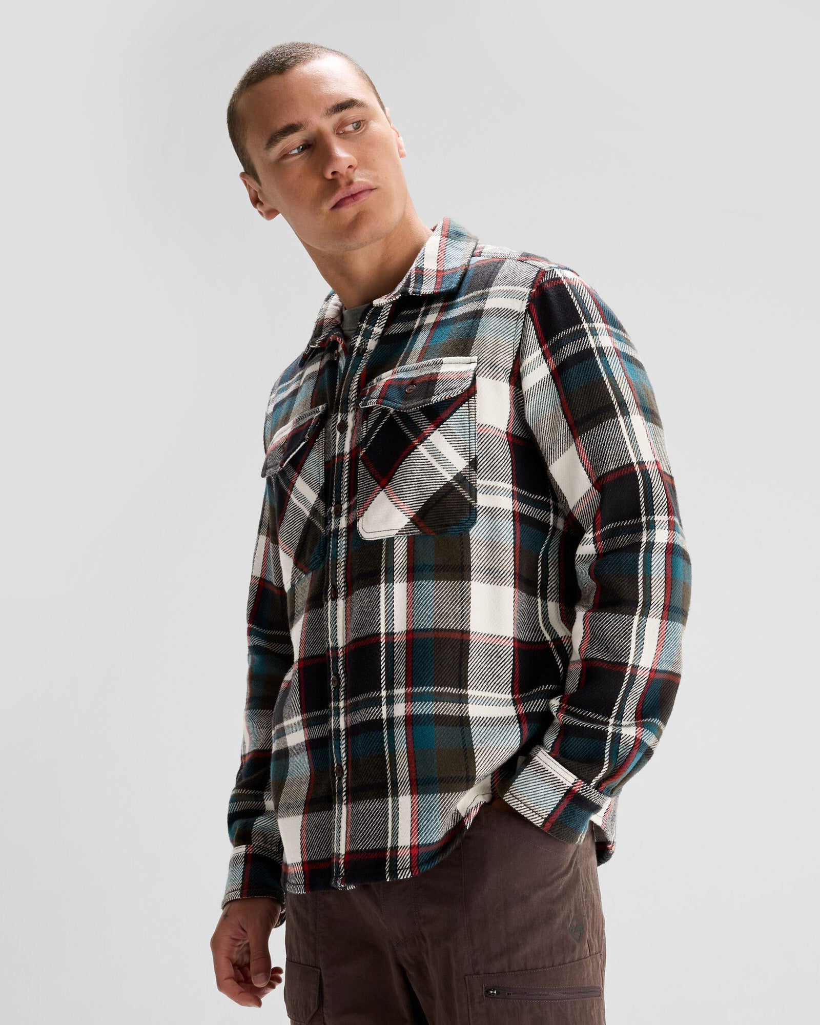 Men's Huntly Long Sleeve Plaid Shirt - Dark Moss Green Flannel for Outdoor Hunting & Casual Wear | Durable Comfort Shirt for Fall & Winter Adventures