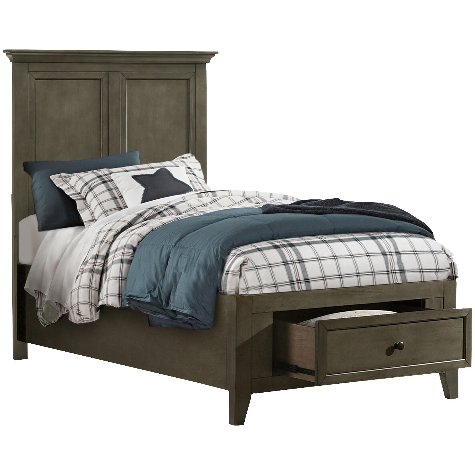 San Mateo Youth Storage Bed with Underbed Drawers - Space-Saving Twin Size Bed for Kids & Teens - Perfect for Small Bedrooms, Dorm Rooms & Guest Rooms