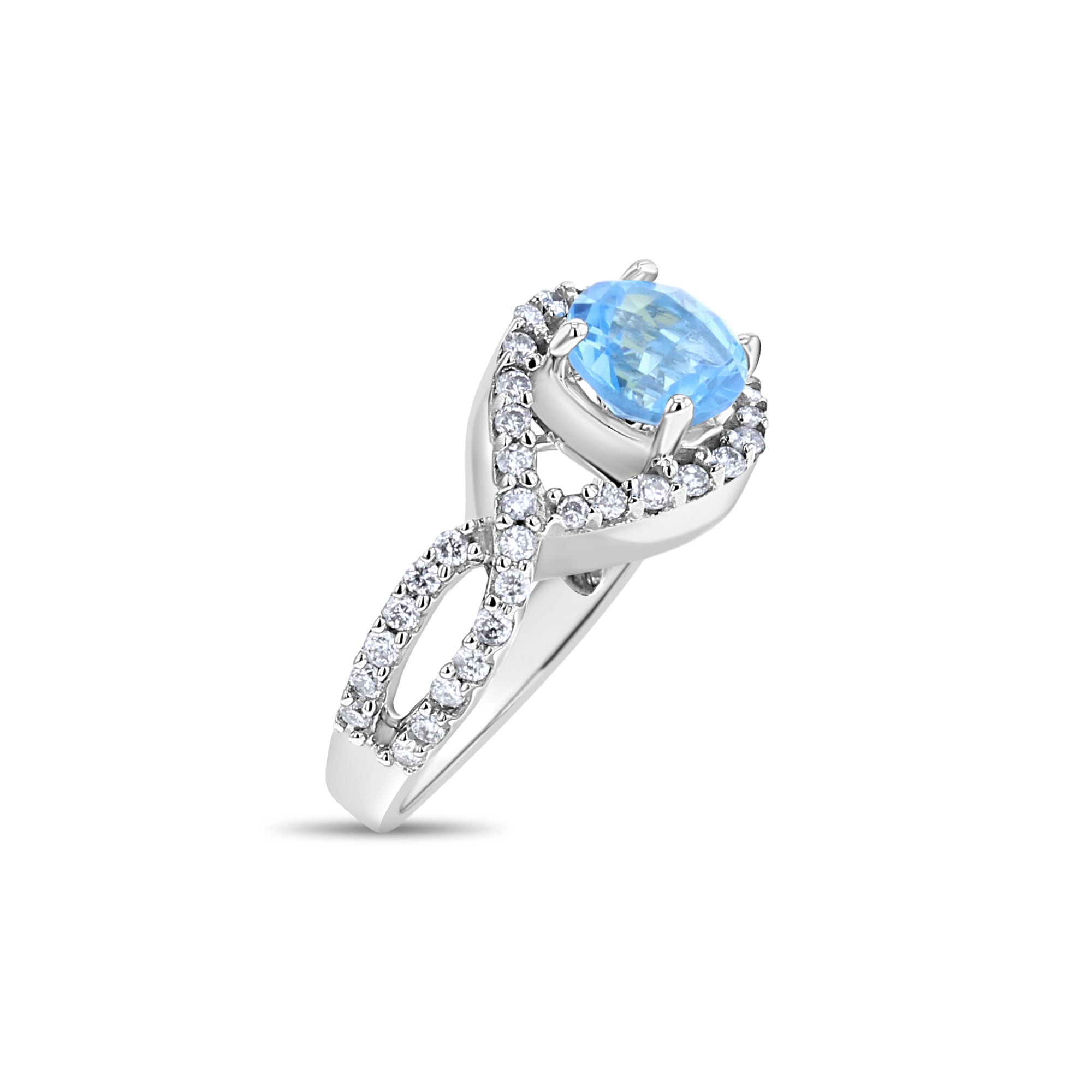 Exquisite London Blue Topaz and Diamond Ring for Women | Elegant 925 Sterling Silver Engagement & Wedding Jewelry Gift | Perfect for Anniversaries, Proposals & Special Occasions
