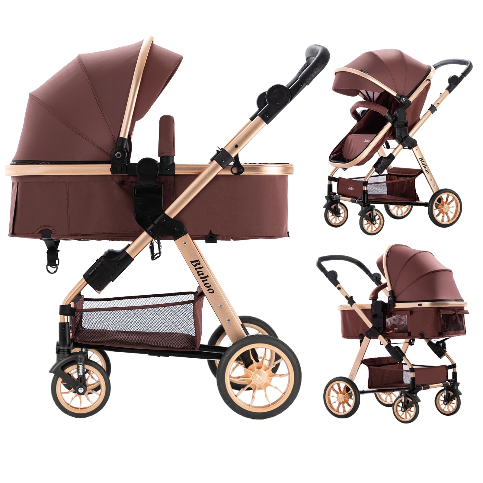 Blahoo Baby Stroller for Toddlers - Lightweight Foldable Aluminum Alloy Stroller with Adjustable Backrest & Reversible Seat | Perfect for Newborns, Infants & Travel | Ideal for Shopping, Park Walks & Family Outings