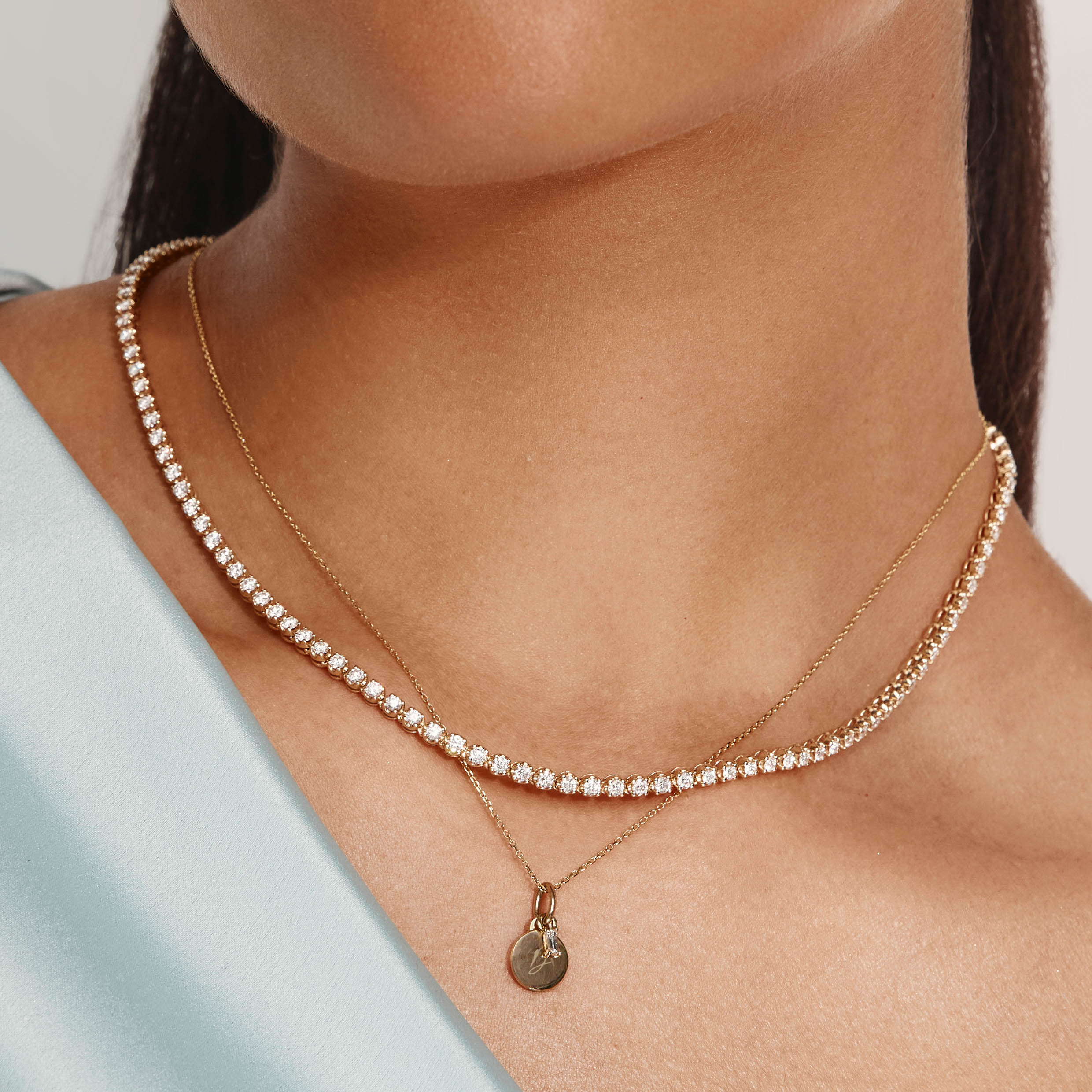 4.00ct Lab Grown Diamond Tennis Necklace in 10k Gold - Elegant Jewelry for Weddings, Anniversaries & Special Occasions