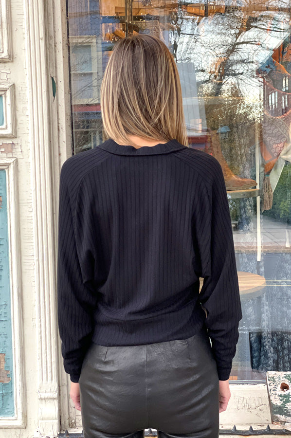Women's Black Crop Button Up Cardigan - Stylish & Comfortable Knit Sweater for Casual Outfits, Office Wear & Layering in Fall & Winter