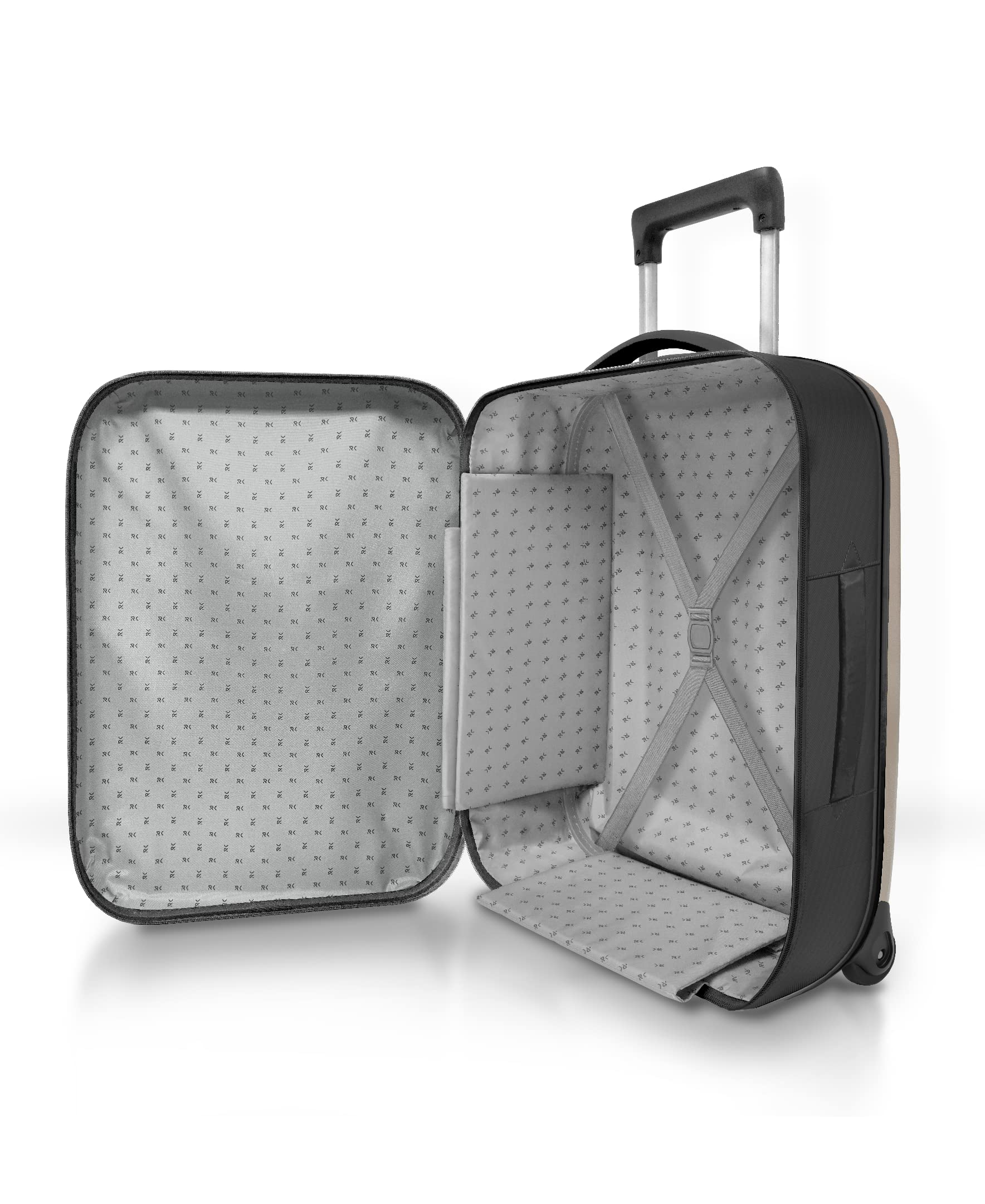 Rollink Flex Vega Medium Checked Collapsible Suitcase - Lightweight Hardshell Luggage with Silent 360° Spinner Wheels, TSA Lock, Water & Scratch Resistant | Perfect for Air Travel, Business Trips & Vacation Packing
