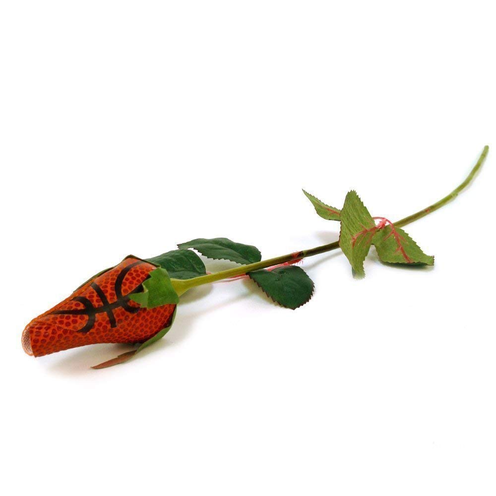 12 Pack Handmade Basketball Rose Bouquet - Unique Sports Themed Floral Arrangement for Valentine's Day, Anniversary & Home Decor