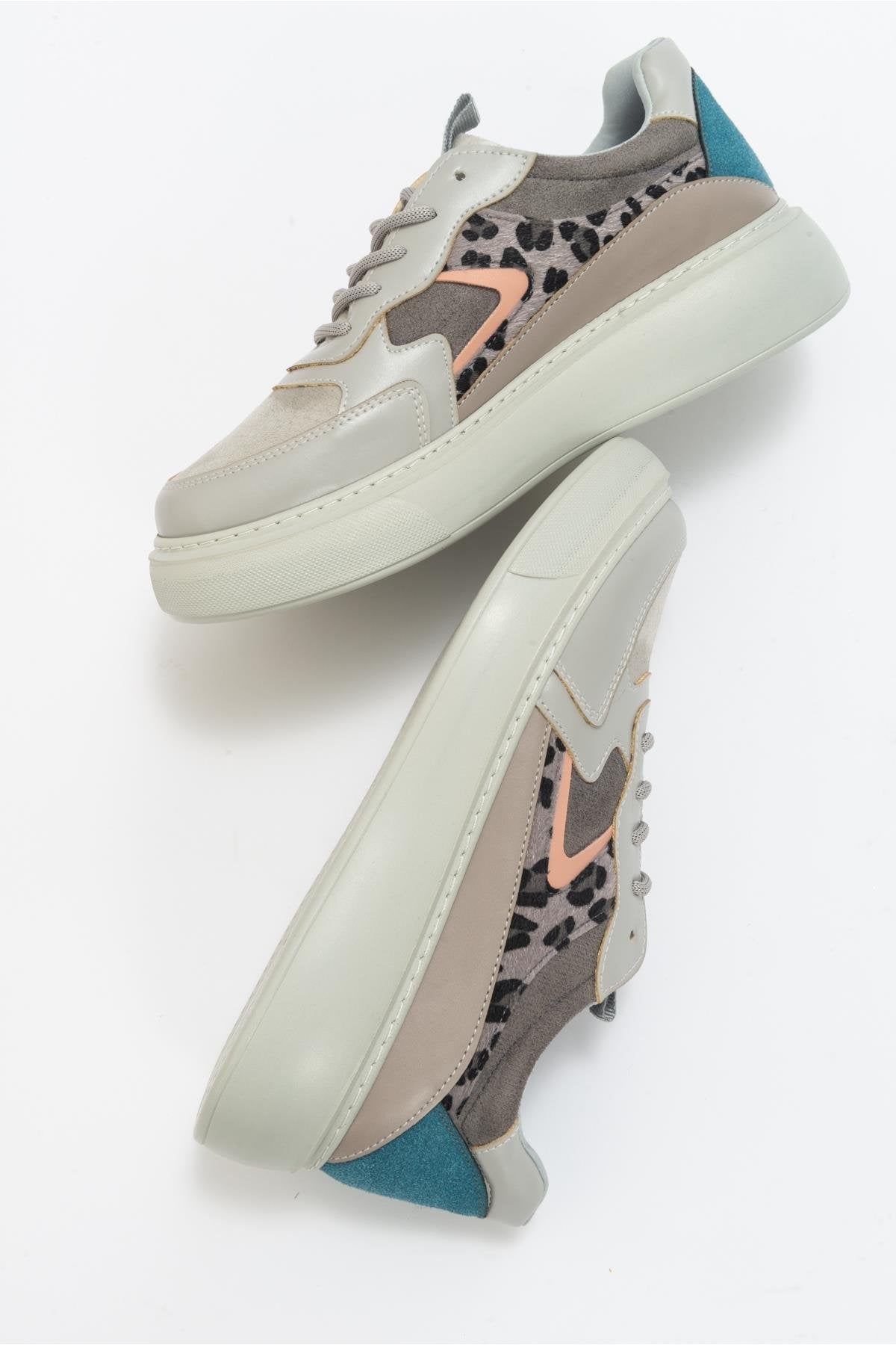 Ida Grey Platform Sneakers for Women - Trendy Chunky White Sneakers with Arch Support | Perfect for Casual Wear, Street Style & Everyday Comfort