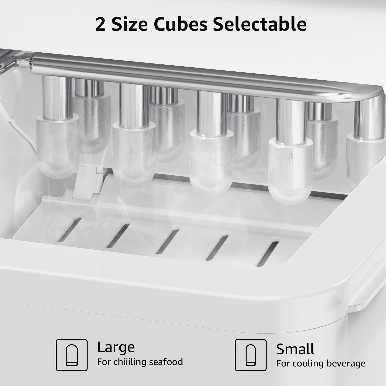 Portable Countertop Ice Maker Machine - 9 Ice Cubes in 6 Minutes, 36Lbs Daily Output, Self-Cleaning with 2 Ice Scoops & Basket - Bullet Ice Maker for Home, Kitchen, Office, Bar, RV & Outdoor Parties