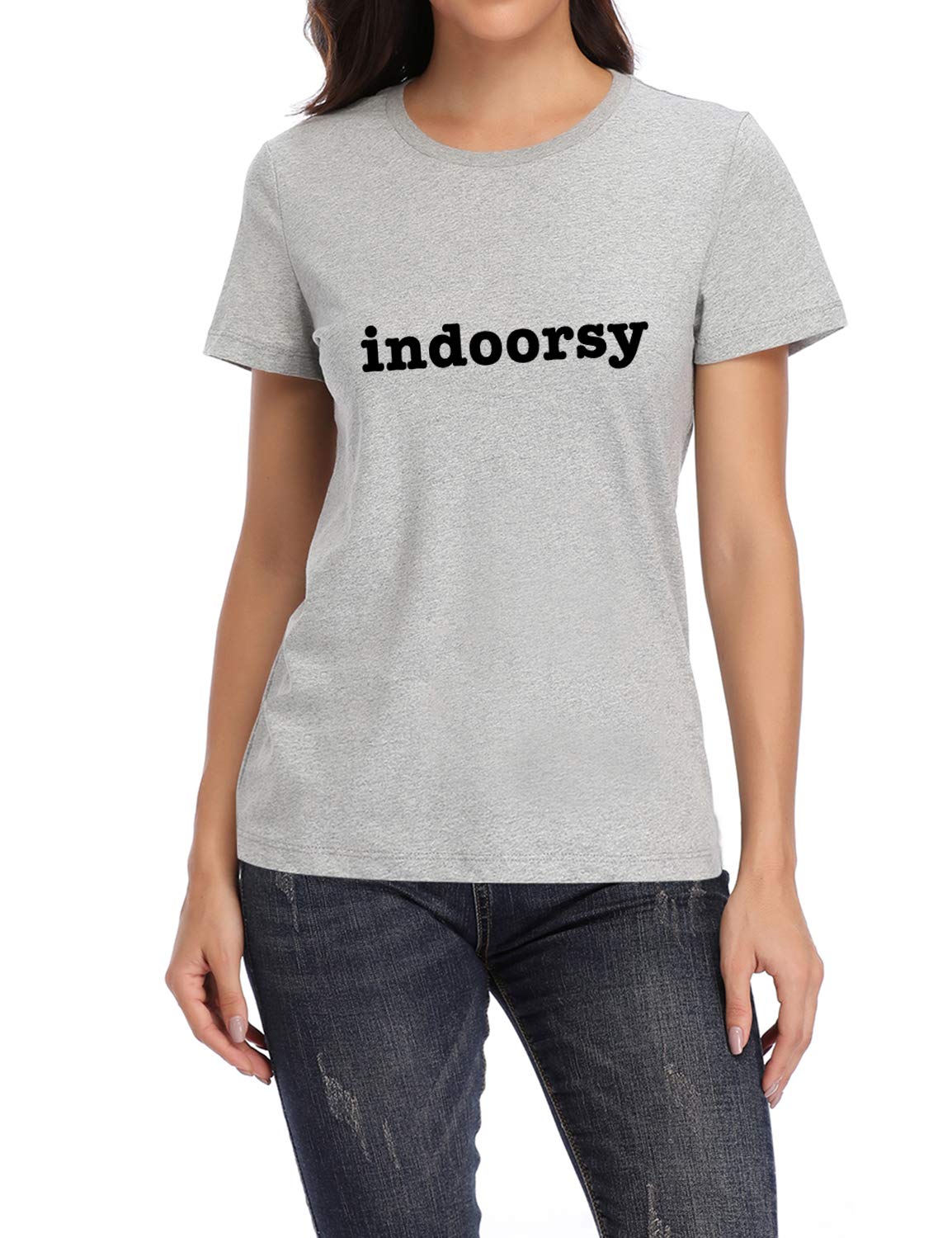 FANNOO Women's Funny Saying Letter Print Cotton T-Shirt - Casual Short Sleeve Graphic Tee for Teen Girls | Perfect for Indoor Lounging, Sleepovers & Relaxing at Home