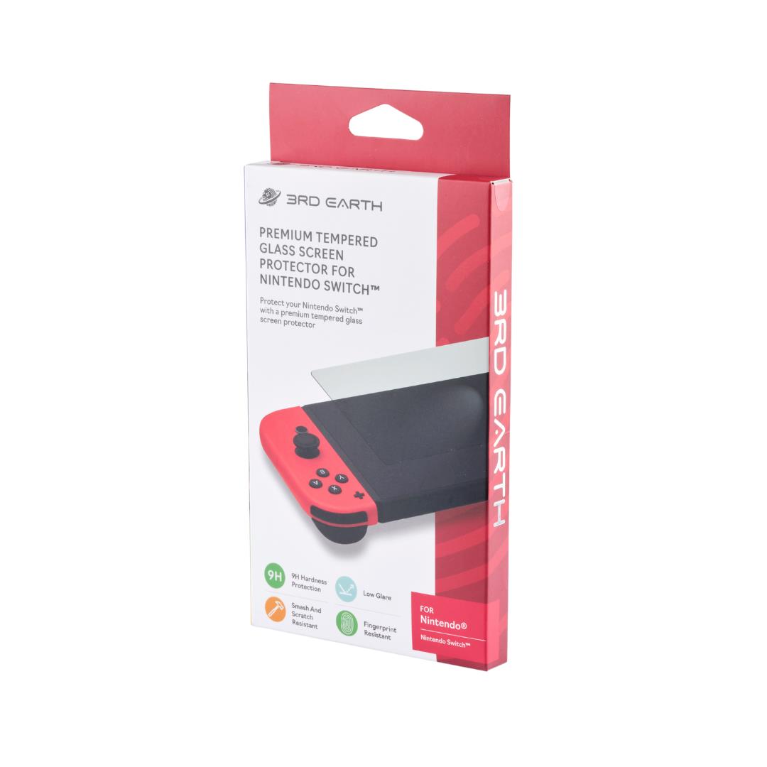 3rd Earth Premium Tempered Glass Screen Protector for Nintendo Switch™ - HD Clear, Anti-Scratch, Bubble-Free Protection for Gaming & Travel Use