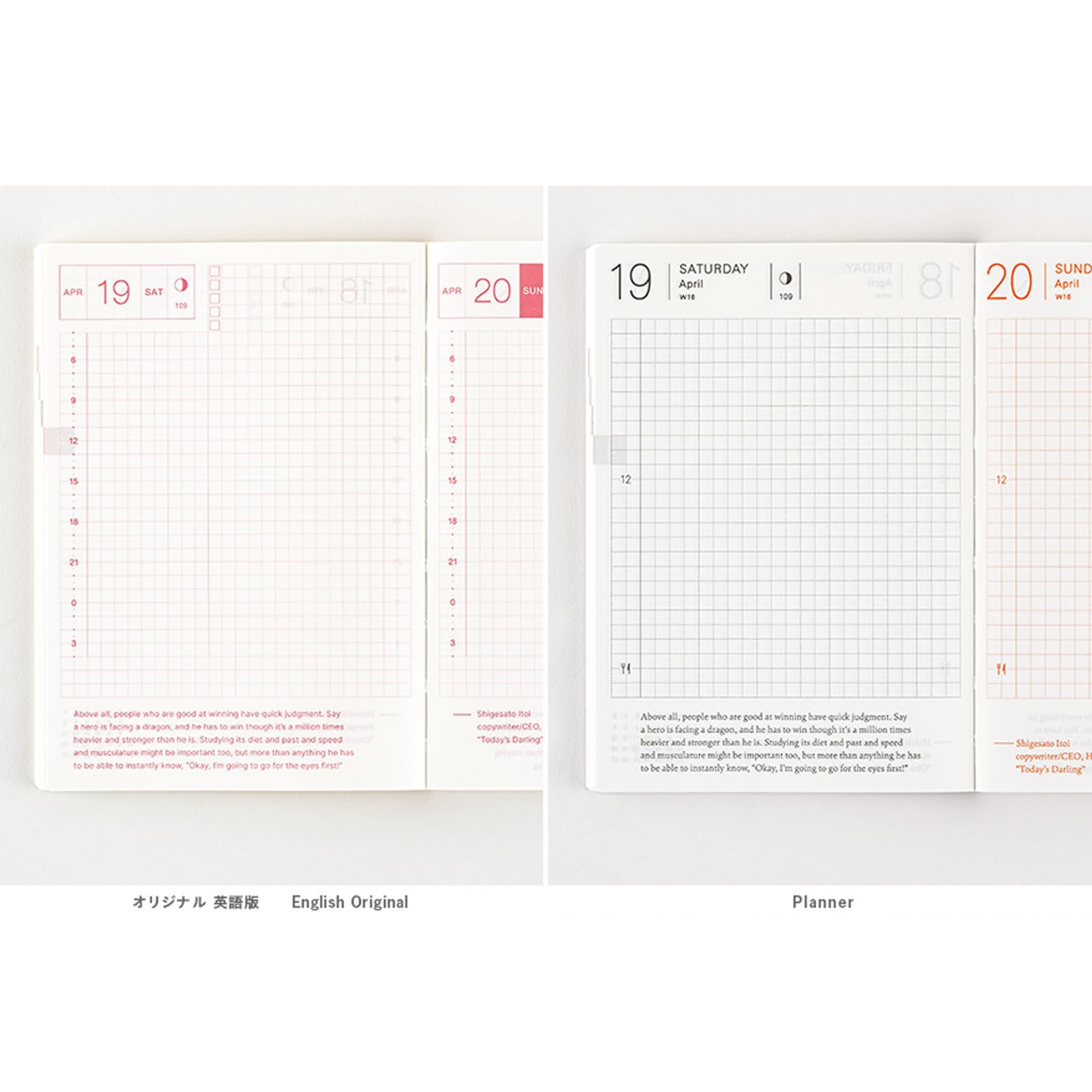 Hobonichi Techo 2025 Original Planner - English Version A6 Size with January & Monday Start | Perfect for Daily Journaling, Work Scheduling & Personal Organization