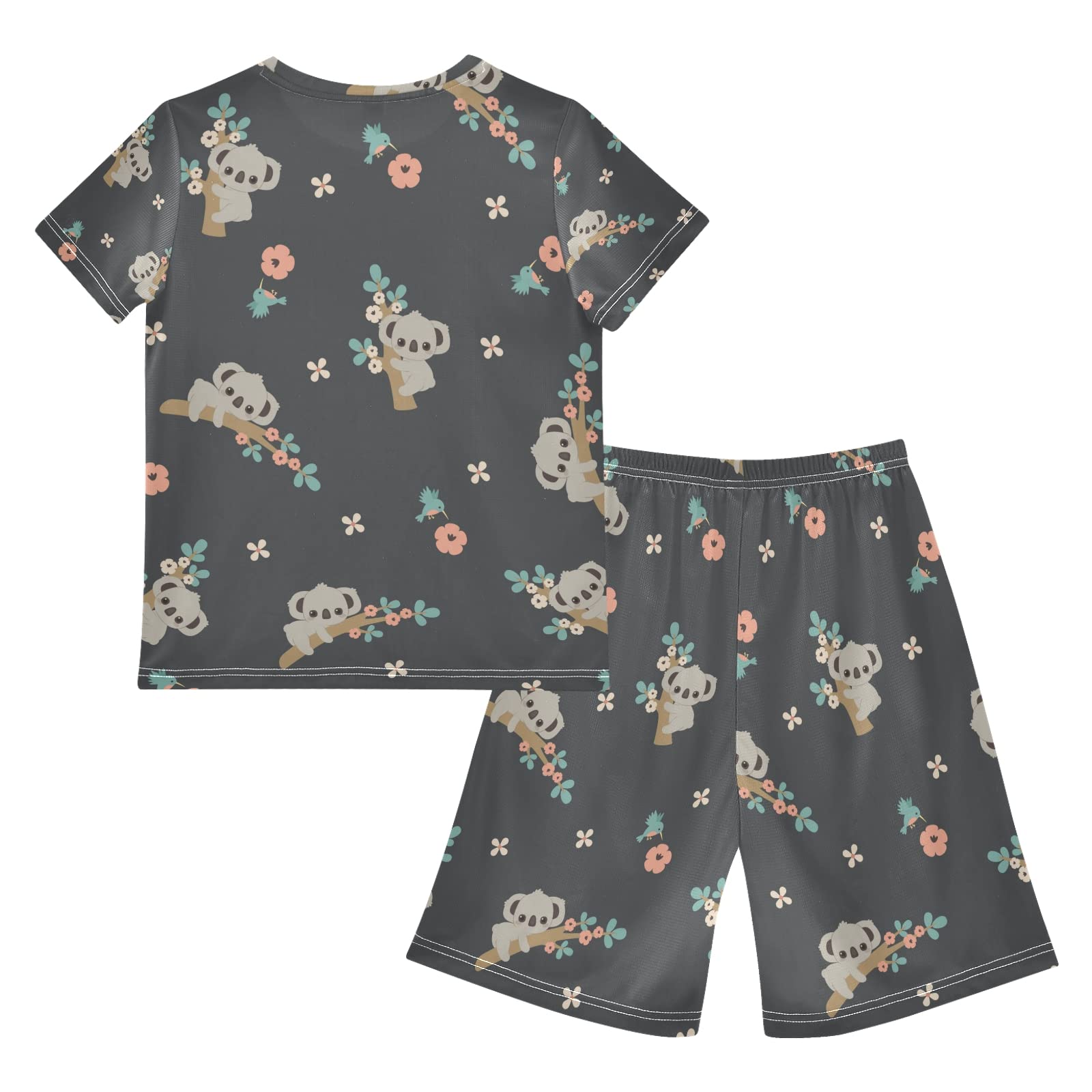 Floral Koala Print Boys Summer Outfits - Cute Short Sleeve T-Shirt & Shorts Playwear Set for Toddler Boys & Girls | Perfect for Playdates, Beach Trips & Summer Adventures