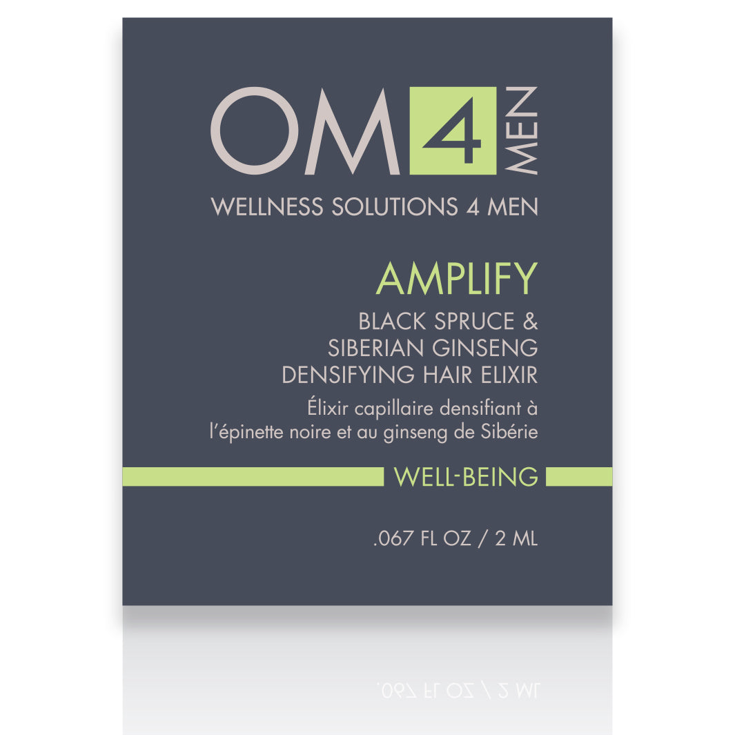 Organic OM4 Amplify Hair Growth Serum for Men - Black Spruce & Siberian Ginseng Extract - Thickening & Densifying Elixir to Reduce Hair Loss & Stimulate Follicles - Perfect for Thinning Hair & Receding Hairline Care
