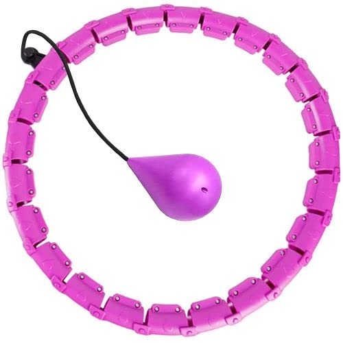 EINSZWEIDOG 24 Knots Adjustable Infinity Fitness Hoop - Weighted Hula Hoop for Core Workout, Waist Training & Massage - Extra Links Included for Women's Home Gym & Fitness Equipment - Perfect for Toning, Weight Loss & Relaxation