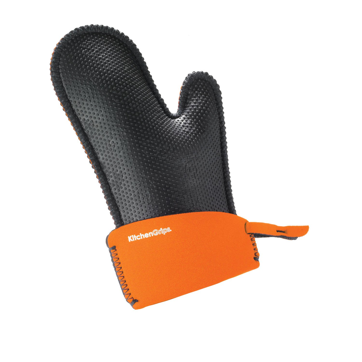 Heat-Resistant Kitchen Grips & Small Chef's Mitt - Orange/Black Oven Gloves for Baking, Grilling & Cooking (Pair) - Perfect for BBQ, Baking Bread, Handling Hot Pots & Pans