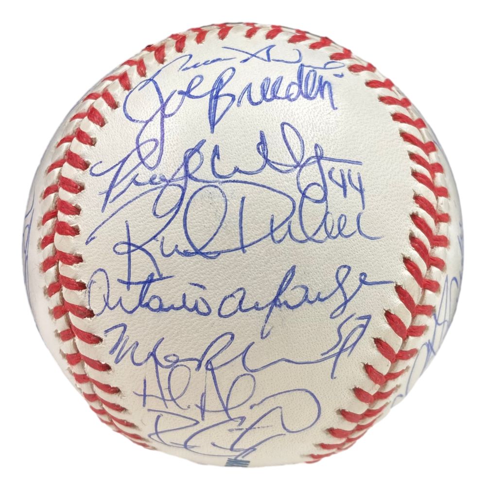 2001 Florida Marlins Team Signed Rawlings Official MLB Baseball with LOA - Perfect for Sports Memorabilia Collectors, Fan Gifts, and Baseball Display Cases