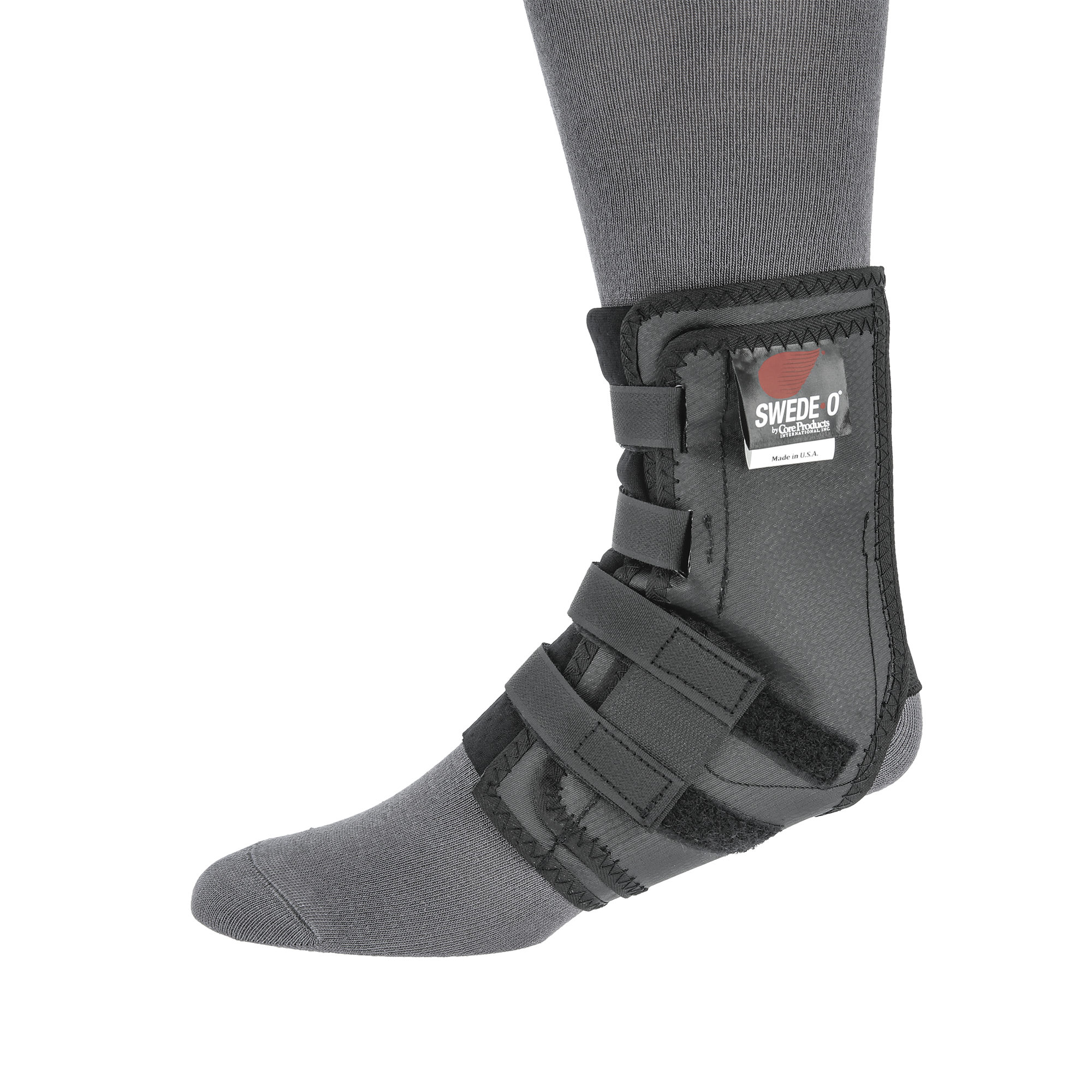 Swede O Easy Lok Ankle Brace - Adjustable Support for Sprains & Injuries - Perfect for Running, Basketball & Everyday Wear