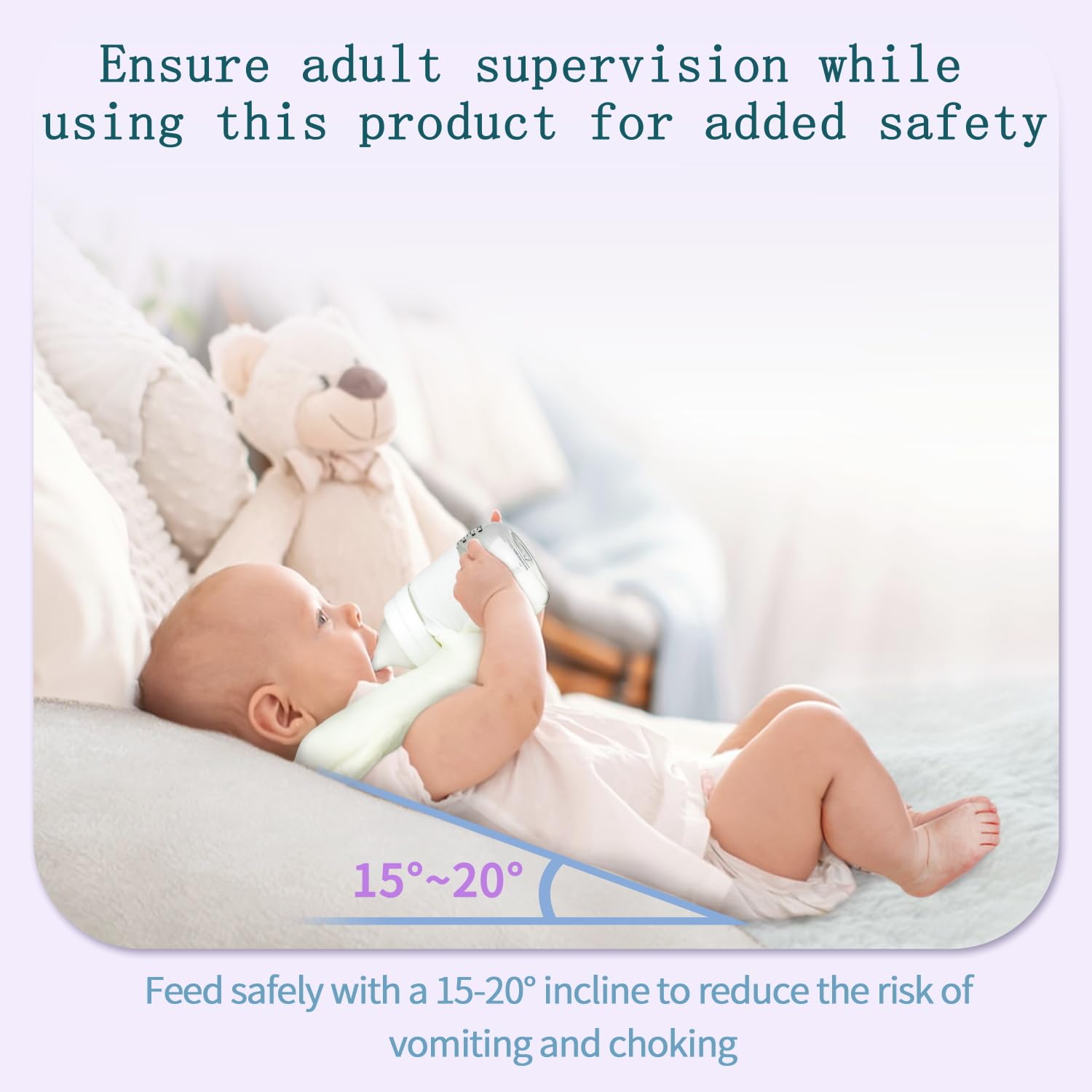 2 Pack Adjustable Baby Bottle Holder - Hands-Free Self Feeding Pillow for Twins, Beige | Perfect for Travel, Nursing, and Toddler Mealtime