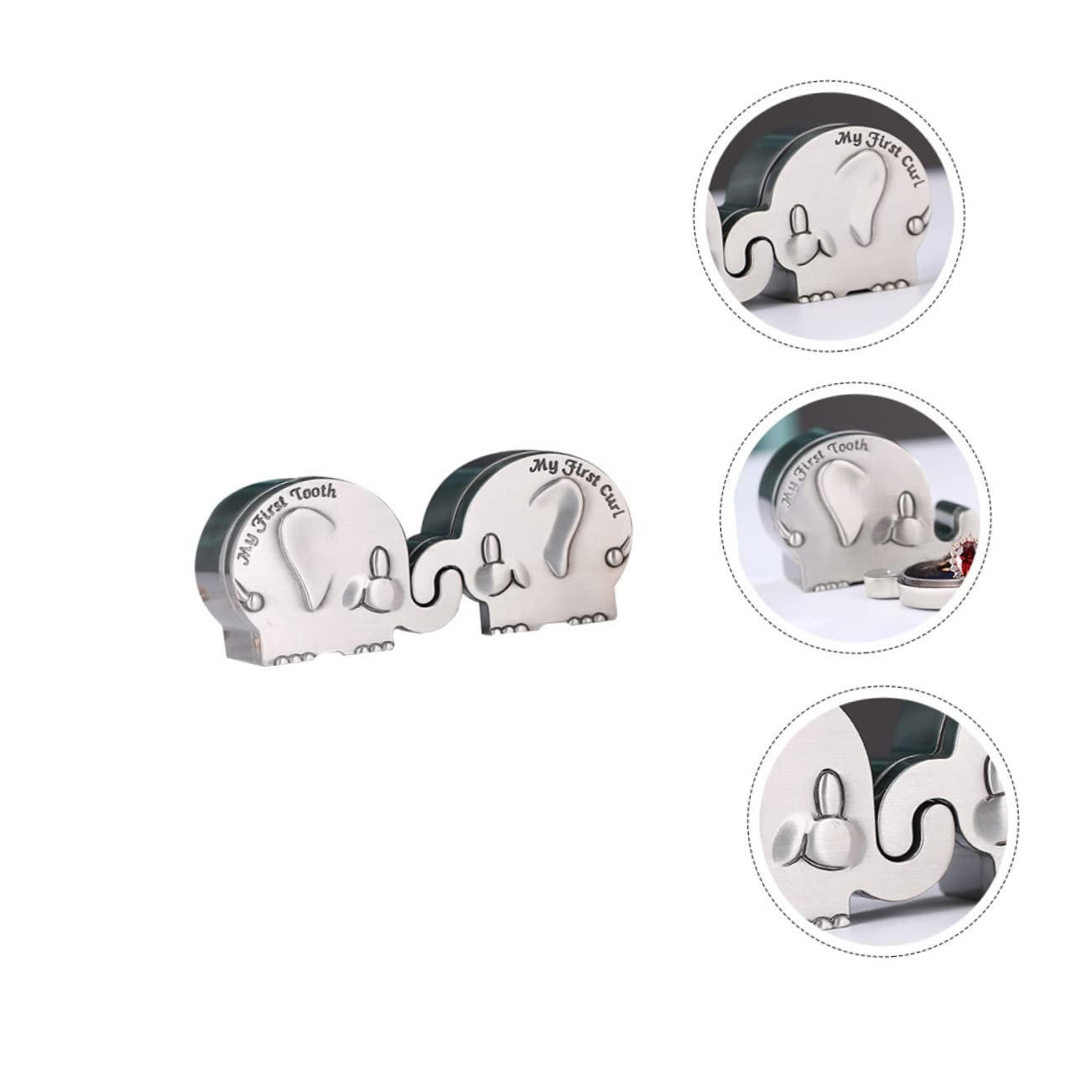ibasenice 3 Pairs Stylish Elephant Baby First Tooth Keepsake Box - Unique Baby Teeth Storage for Newborn Boys and Girls - Perfect Baby Shower Gift & Milestone Memory Preservation