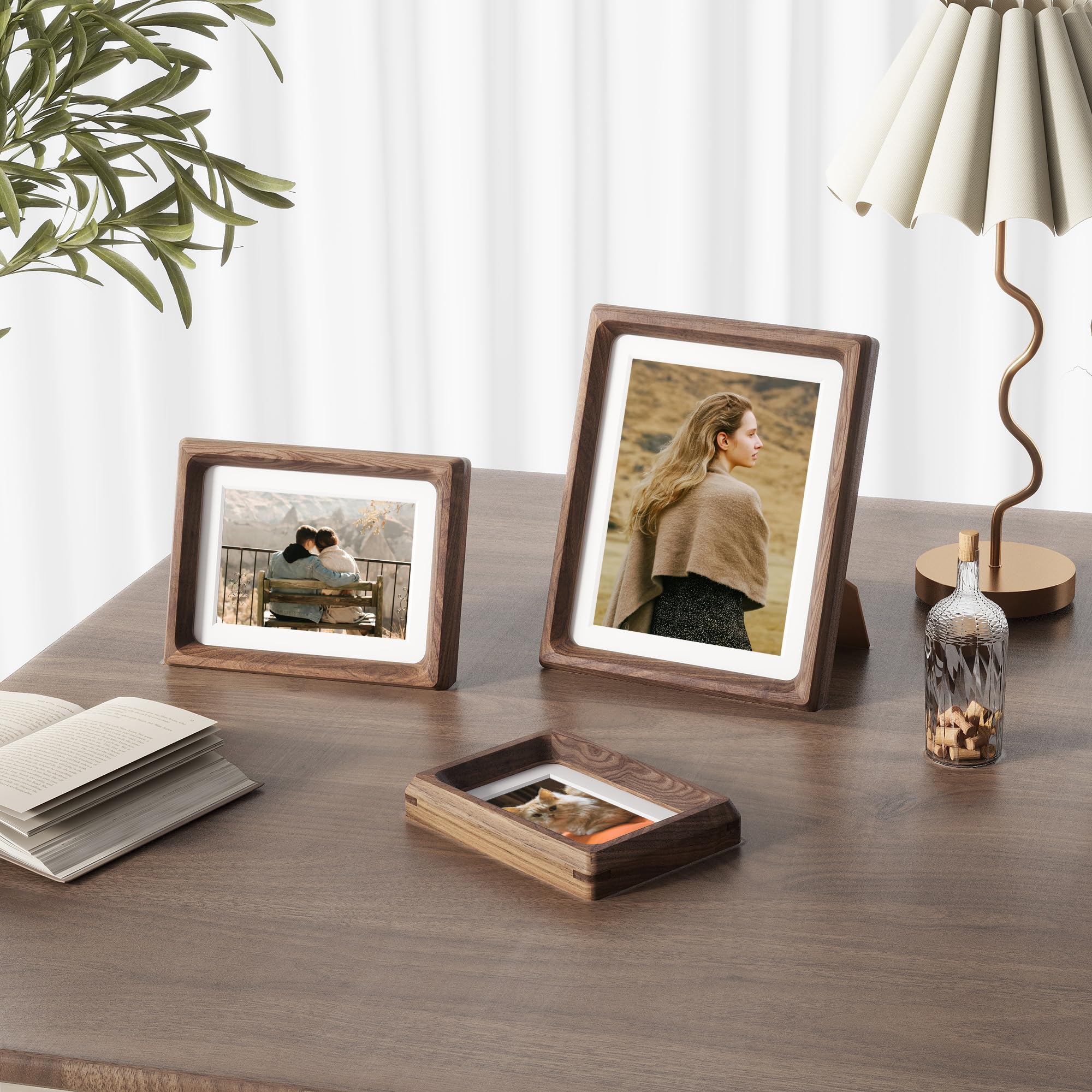 9x12 Walnut Picture Frame - Handcrafted Wood for Graduation & Wedding Photos