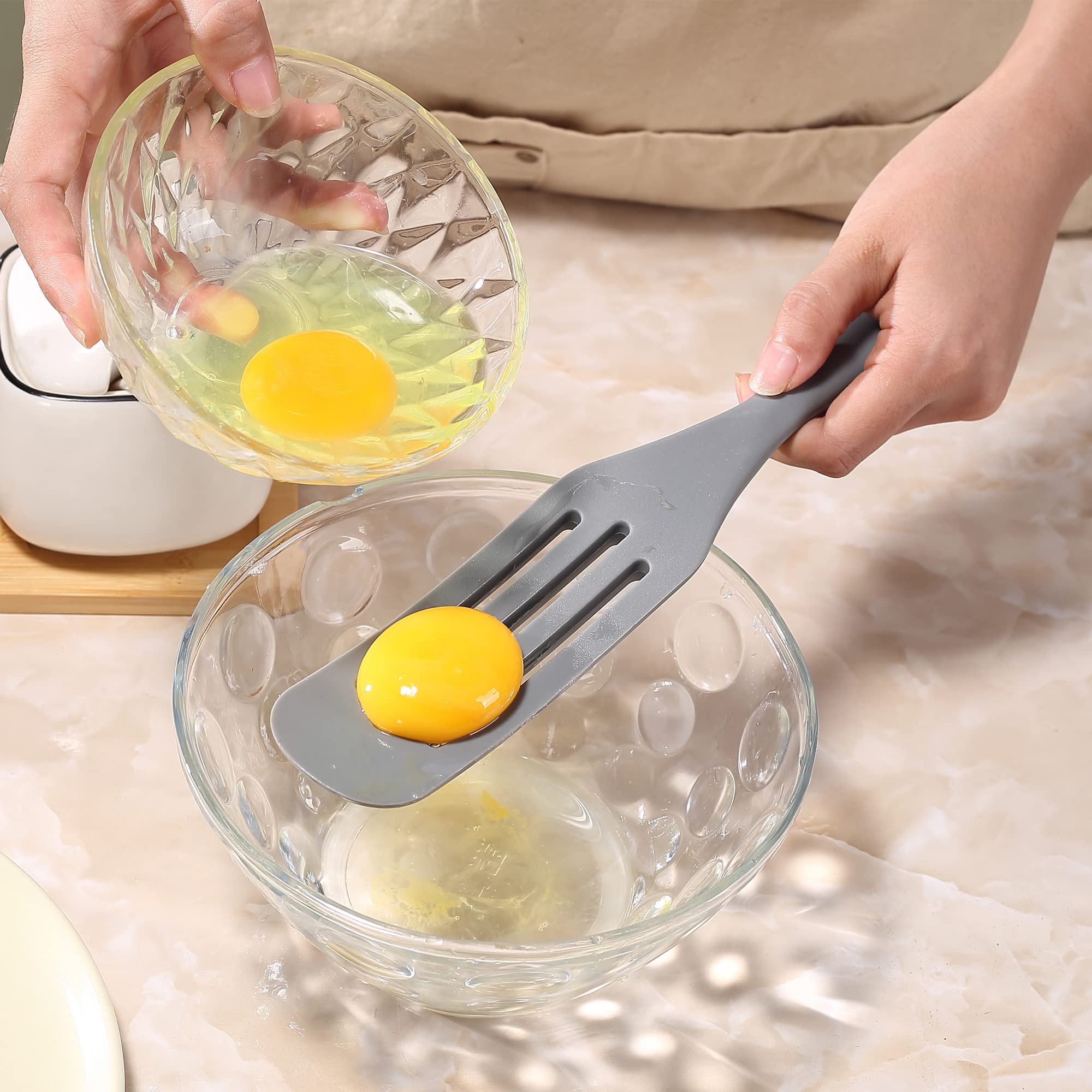 Heat-Resistant Silicone Spurtle & Spatula Set - 7-Piece Nonstick Cooking Utensils for Baking, Whisking, Smashing, Scooping & Spreading | Perfect for Nonstick Cookware, Kitchen Prep & Food Serving