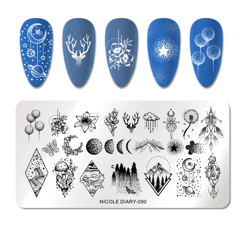 Nicole Diary Nail Stamping Plates Kit - Professional Nail Art Design Templates for DIY Manicure at Home, Salon & Party Use