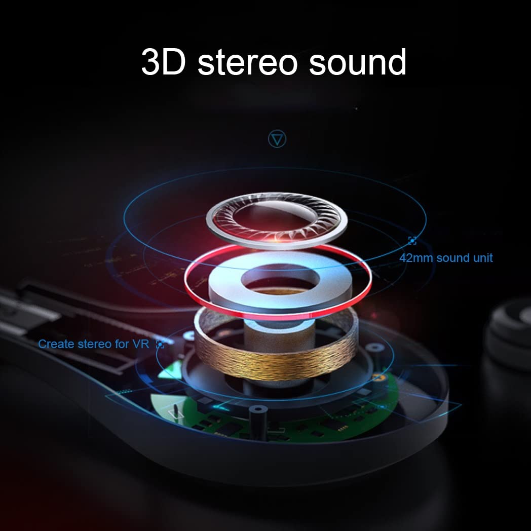 3D VR Headset with Bluetooth Controller - Compatible with iPhone 13 Pro Max/13 Pro/13/12/11, Samsung Galaxy S21, Huawei & Xiaomi Series - Immersive Virtual Reality Experience for Gaming, Movies & Education (Color: Black, OS: iOS/Android)