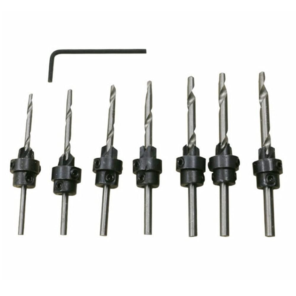 22Pcs High-Speed Steel Drill Bit Set with Wrench & Adjustable Depth Stop Collars - Woodworking, Metal & Plastic Drilling Accessories for Electric Drills - Perfect for DIY Projects, Home Repairs & Professional Use