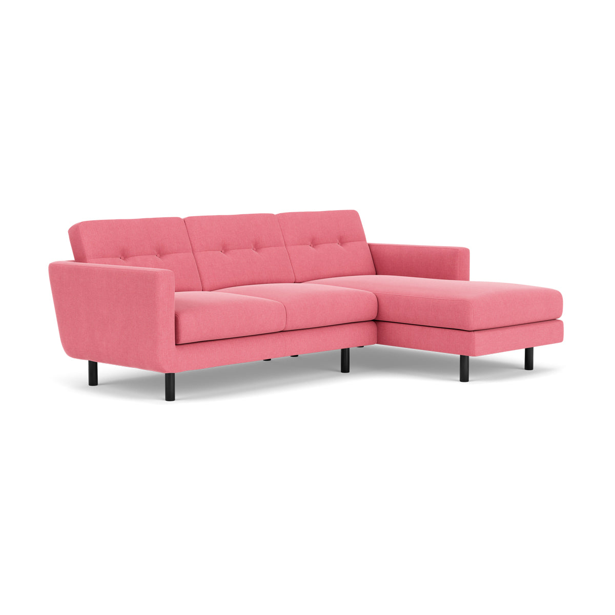 Conrad Fabric Right Chaise Sofa - Modern Sectional Couch for Living Room, Lounge & Home Theater - Comfortable Upholstered Furniture with Chaise Lounge