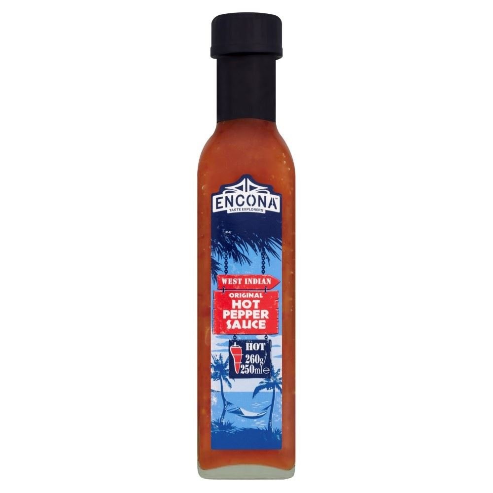 Encona West Indian Original Hot Pepper Sauce 260g - Spicy Caribbean Hot Sauce for Grilling, Cooking & Marinades - Authentic Flavor for BBQ, Tacos & Wings