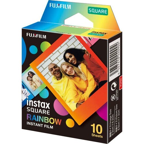 FUJIFILM INSTAX SQUARE Rainbow Instant Film - 10 Exposures | Colorful Square Format for INSTAX SQ Cameras | Perfect for Parties, Weddings & Creative Photography