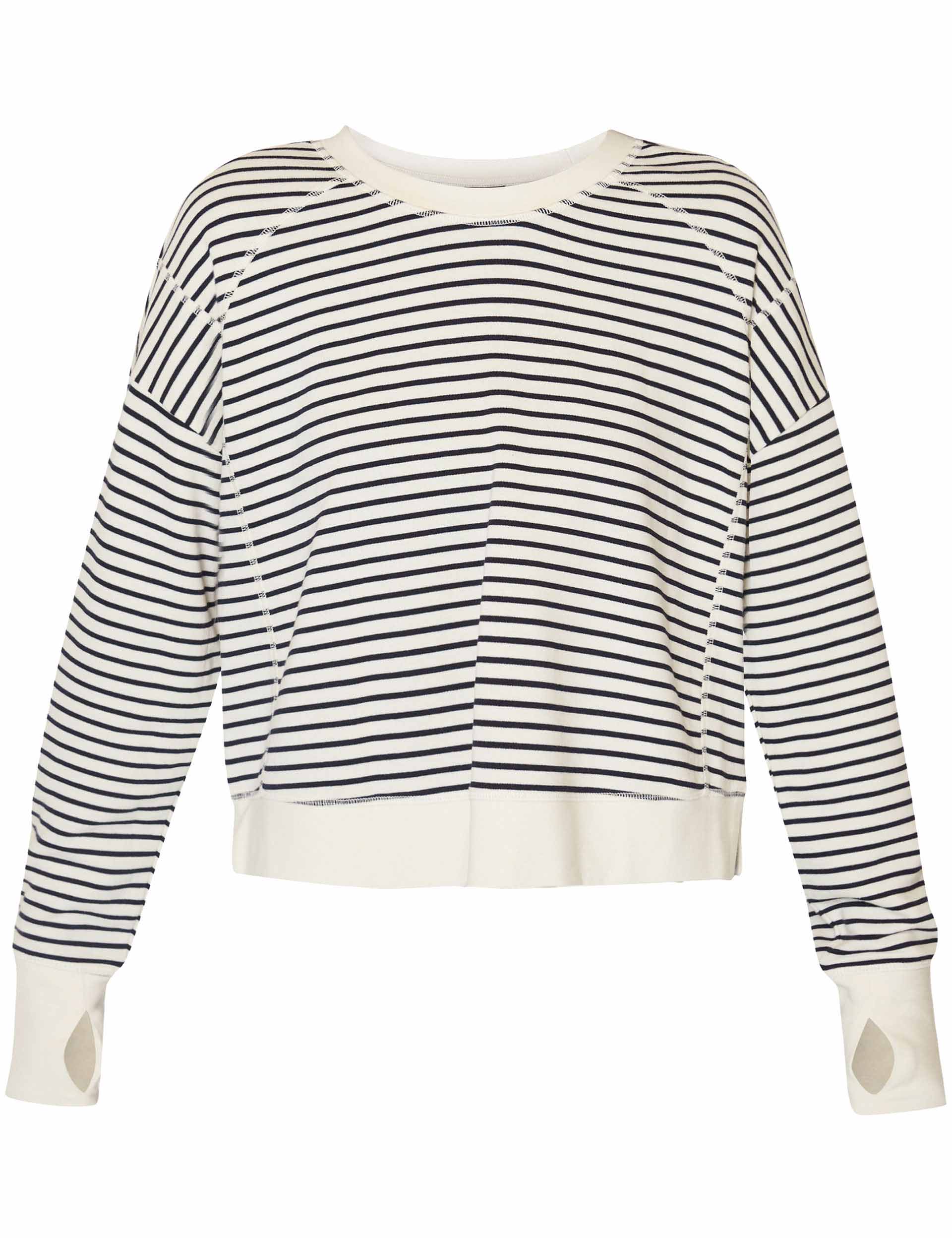 After Class Crop Sweatshirt - Lily White Stripe | Women's Casual Pullover Hoodie for School, Gym & Streetwear Fashion
