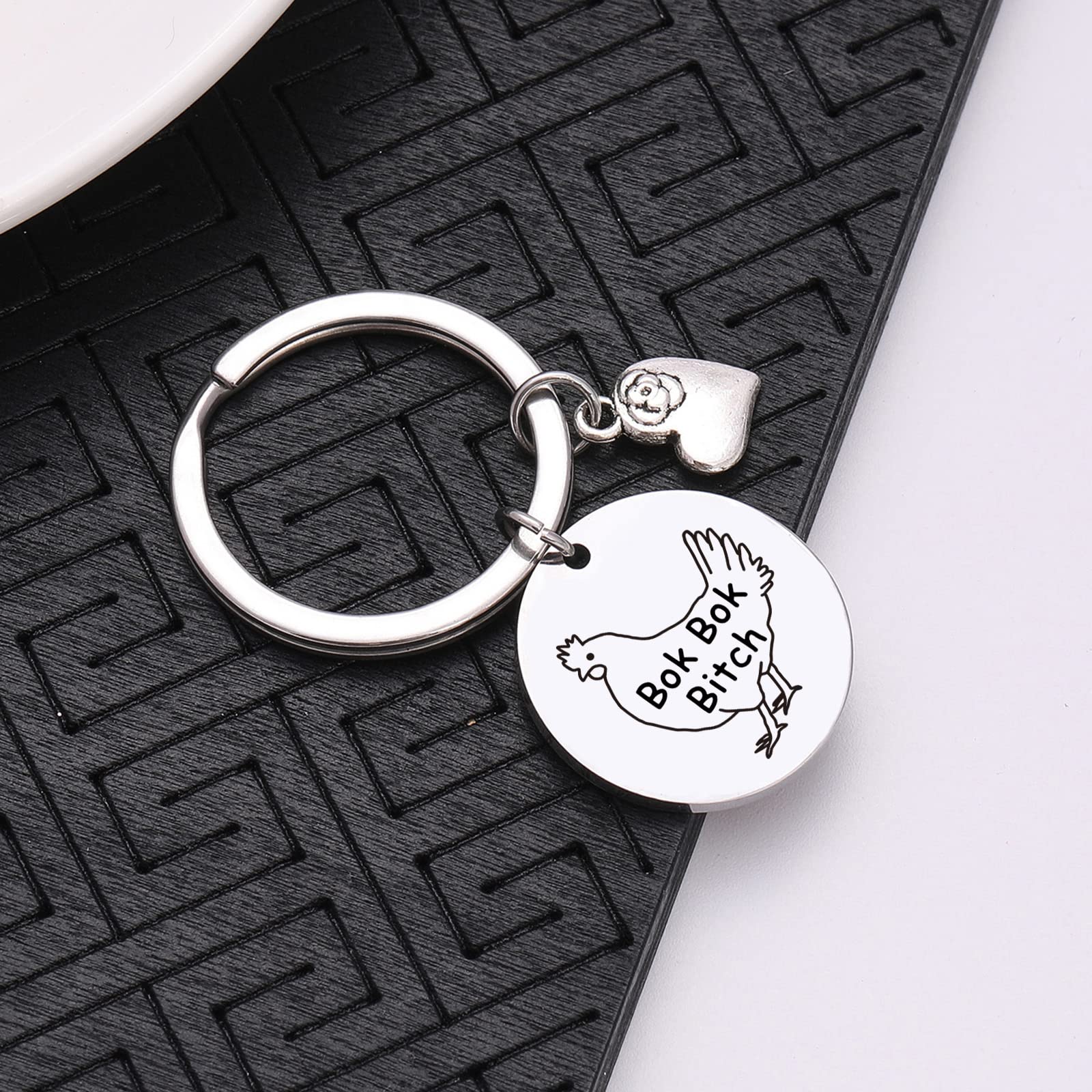 Funny Crazy Chicken Lady Keychain - Unique Gift for Chicken Farmers & Poultry Lovers - Perfect for Chicken Moms, Backpacks, Key Rings & Farm Enthusiasts