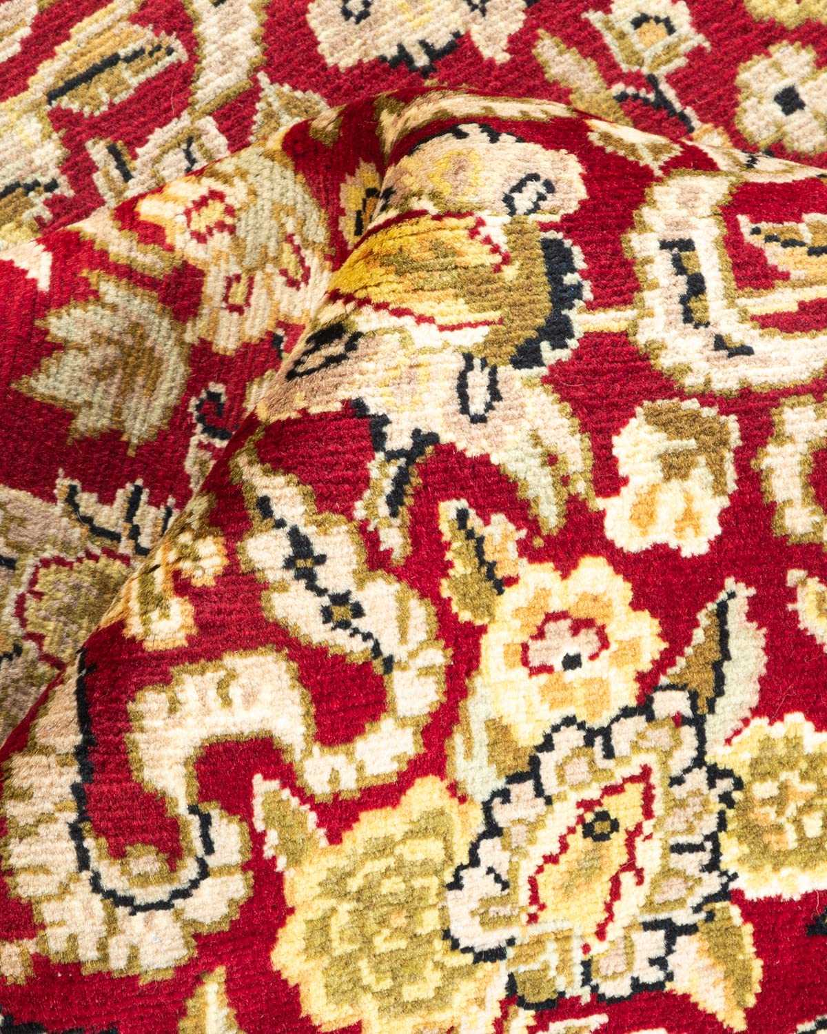 Handmade Wool Oriental Mogul Red 4x6 Area Rug - Traditional Hand-Knotted One-of-a-Kind Design for Living Room, Bedroom & Office Decor