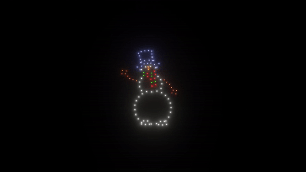 100 Drones for Light Show - Snowman Animation Drone Display - Perfect for Christmas, Holidays, and Outdoor Events