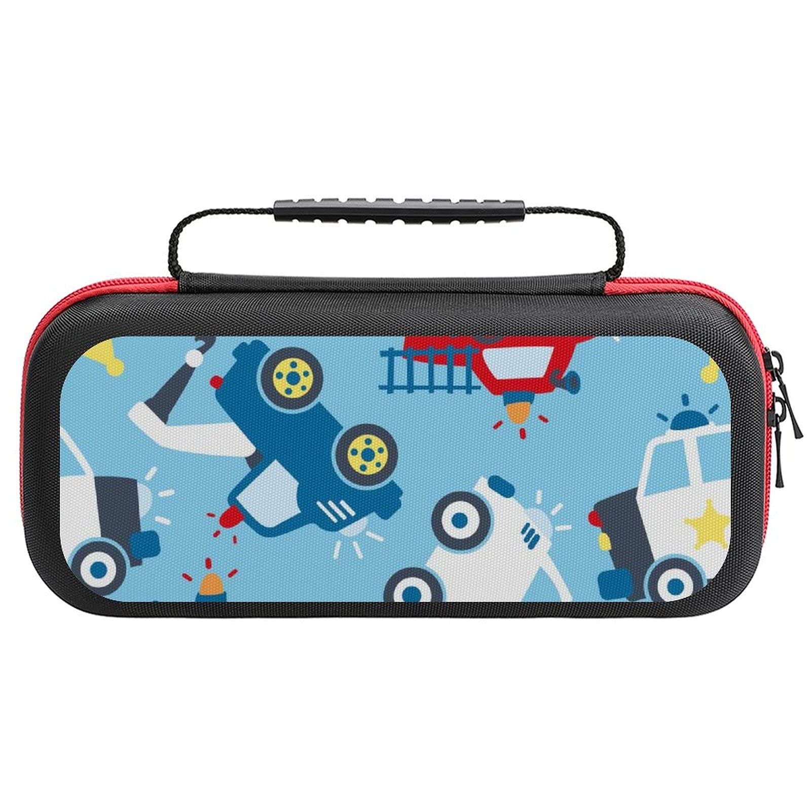 Nintendo Switch Lite Carrying Case with Rescue Vehicles Print - Portable Travel Storage Bag for Switch Lite & Accessories - Perfect for Gaming On-The-Go & Travel Protection