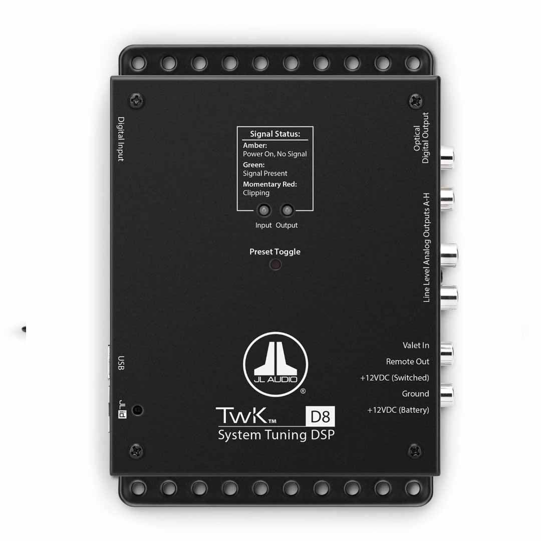JL Audio TwK D8 Digital Signal Processor - 8-Channel Analog Outputs with Digital Input for Car Audio System Tuning | Perfect for Vehicle Sound System Upgrades & Professional Audio Installations