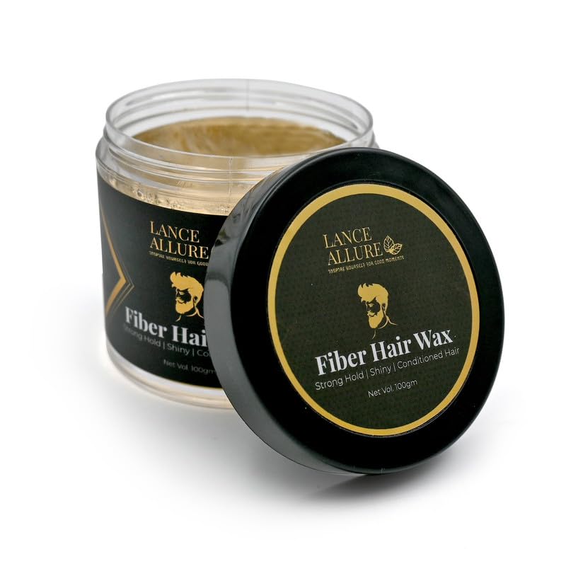 Lance Allure Fiber Hair Wax - Strong Hold Styling Wax with Amla & Rosemary Extract for Shiny, Conditioned Hair (100ml) | Perfect for Men's Grooming, Textured Hairstyles & Daily Styling