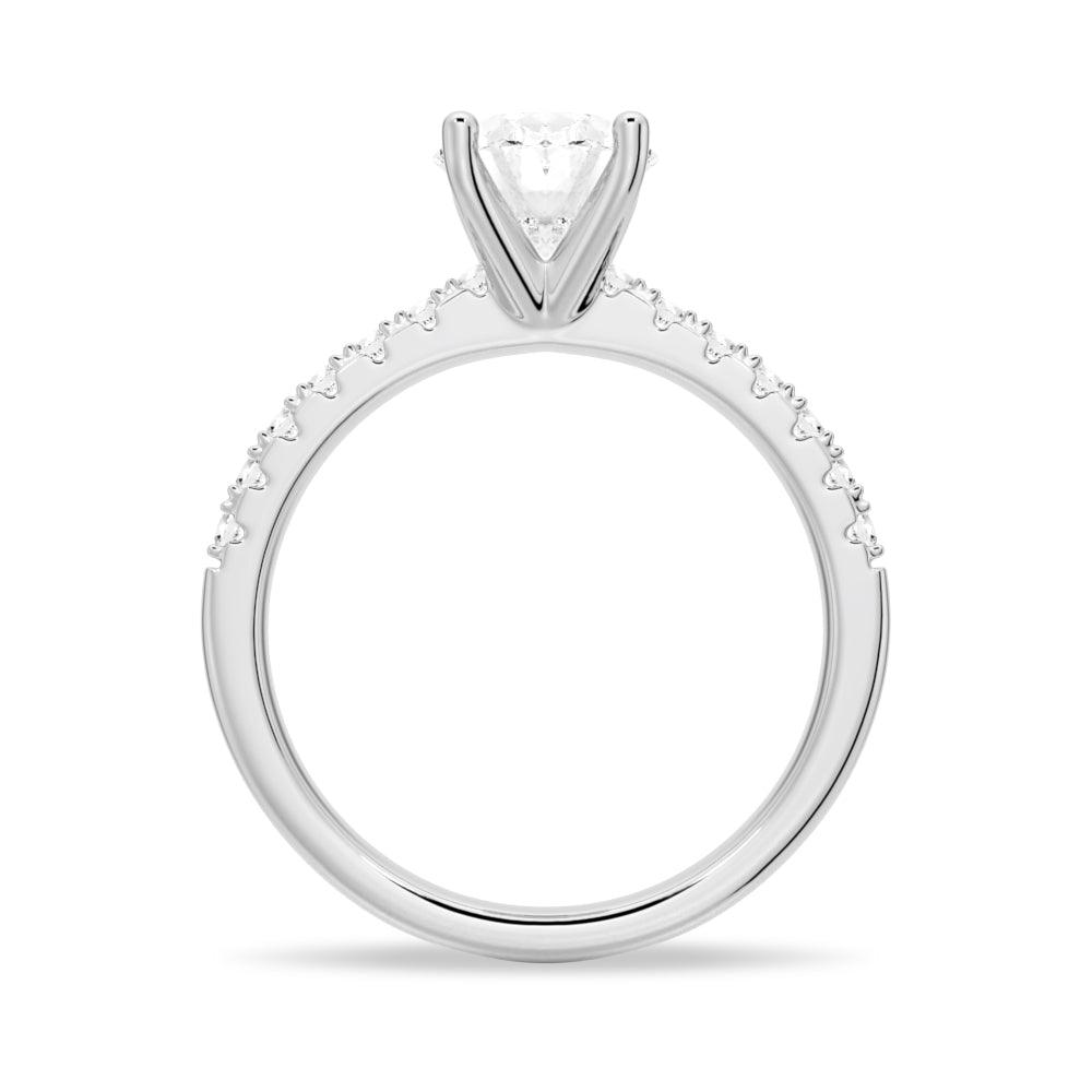 Petite Micropavé Oval Moissanite Engagement Ring - Dainty Wedding Band for Women, Promise Ring, Anniversary Gift - Perfect for Proposals, Bridal Jewelry & Special Occasions
