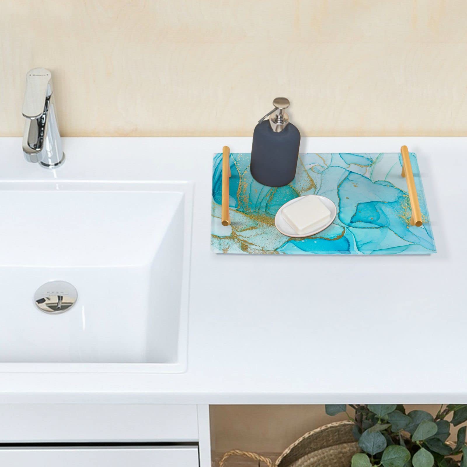 Acrylic Serving Tray with Handles - 7.87
