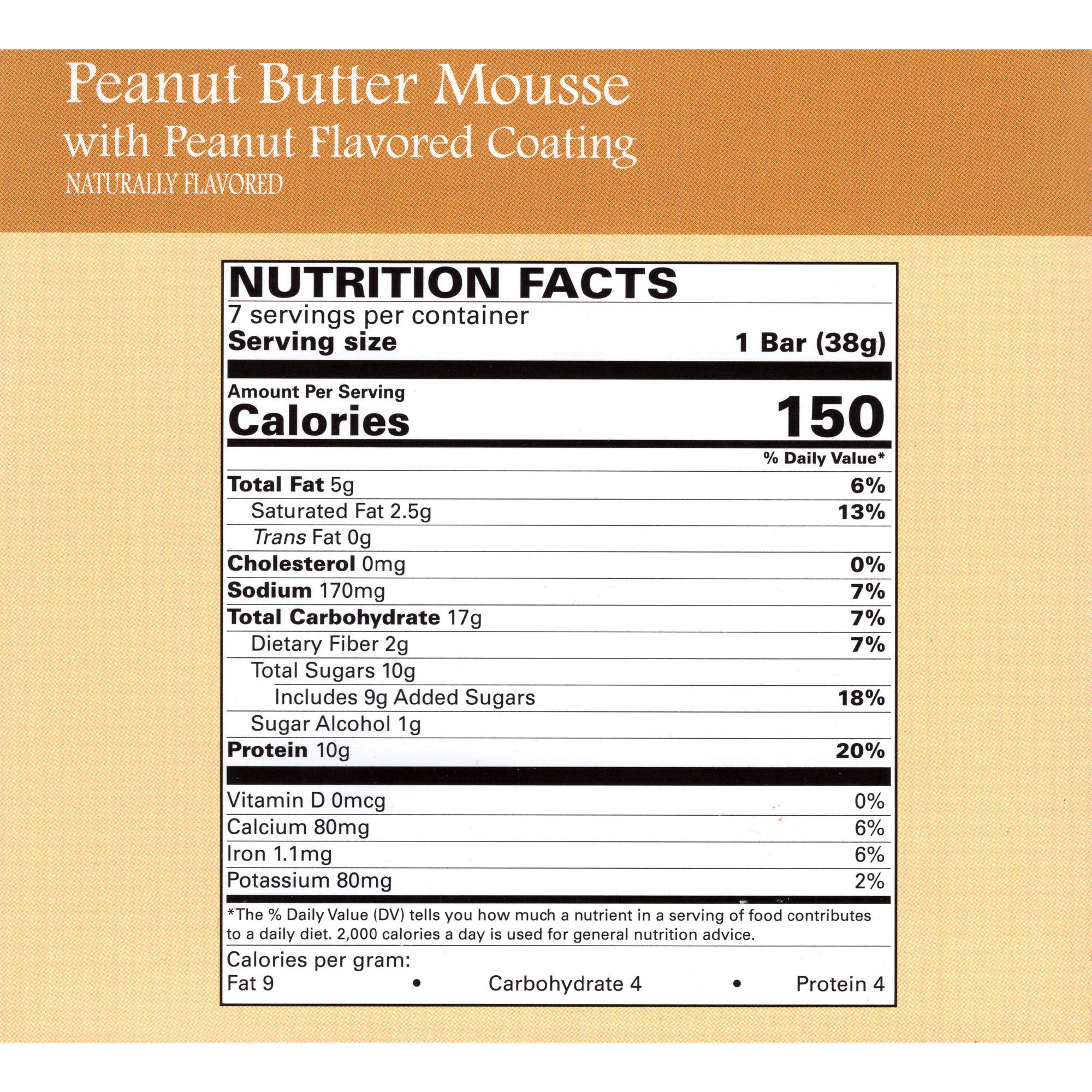 Best Weight Loss Protein Bars - Peanut Butter Mousse (7 Pack) | High Protein, Low Calorie & Fat | Gluten Free Snacks for Diet & Fitness | Perfect for Workout Recovery & Healthy On-the-Go Meals
