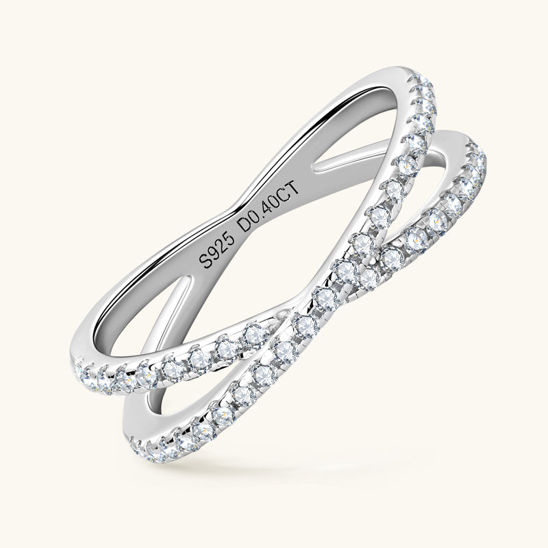 Exquisite Deep Love Premium Moissanite Pavé Wedding Band - Elegant Engagement Ring for Women, Durable 925 Sterling Silver Jewelry - Perfect for Proposals, Anniversaries & Romantic Occasions