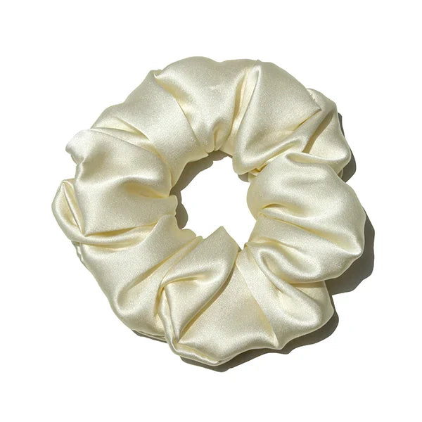Premium Silk Scrunchie Hair Ties - Soft & Gentle Hair Bands for Women & Girls (3-Pack) - Perfect for Workouts, Sleep, and Everyday Styling
