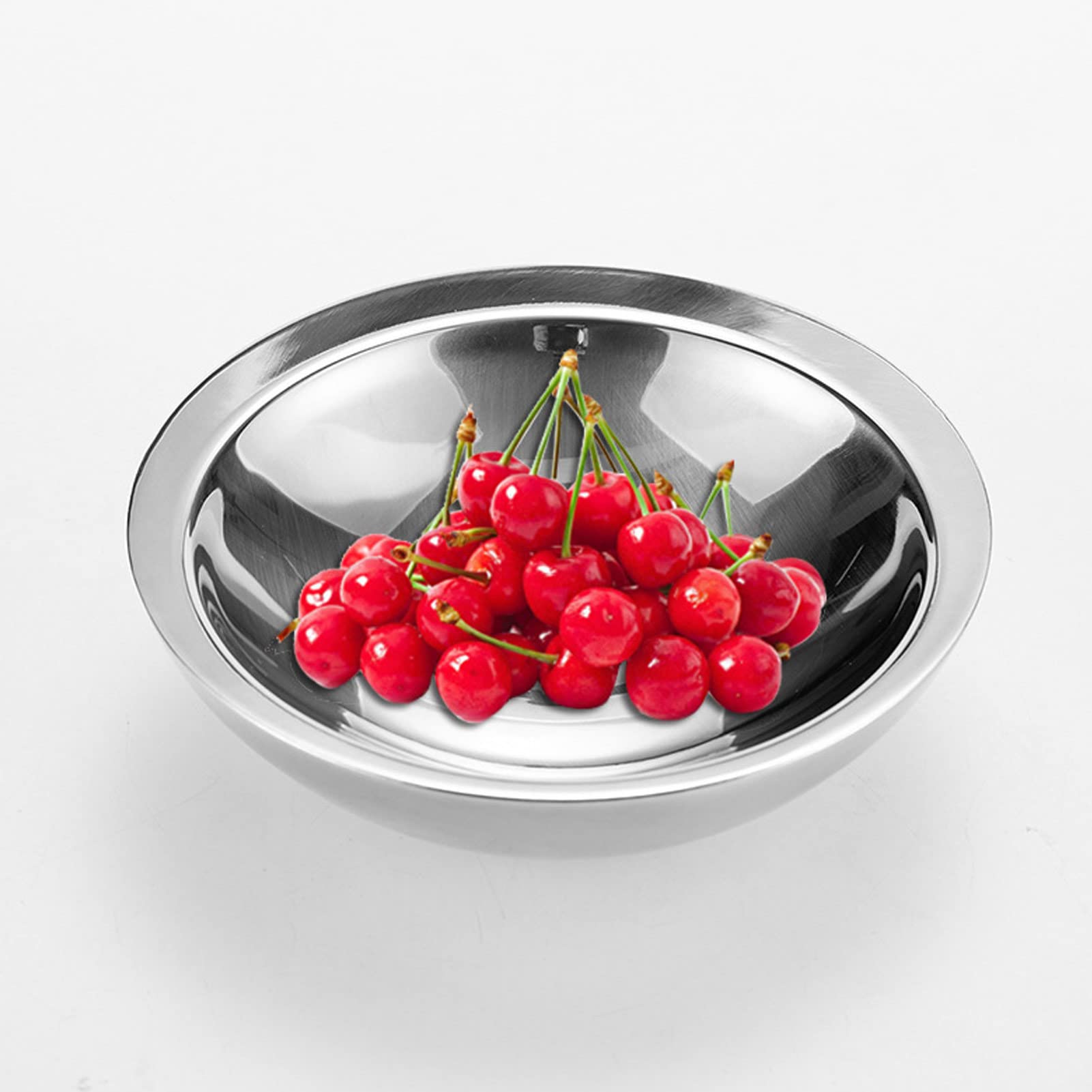 Stainless Steel Double Wall Serving Bowl - Shatterproof, Lightweight & Easy to Clean - Hammered Design with Flat Base - Perfect for Soup, Salad, Pasta & Desserts - Ideal for Restaurants, Catering & Home Dining