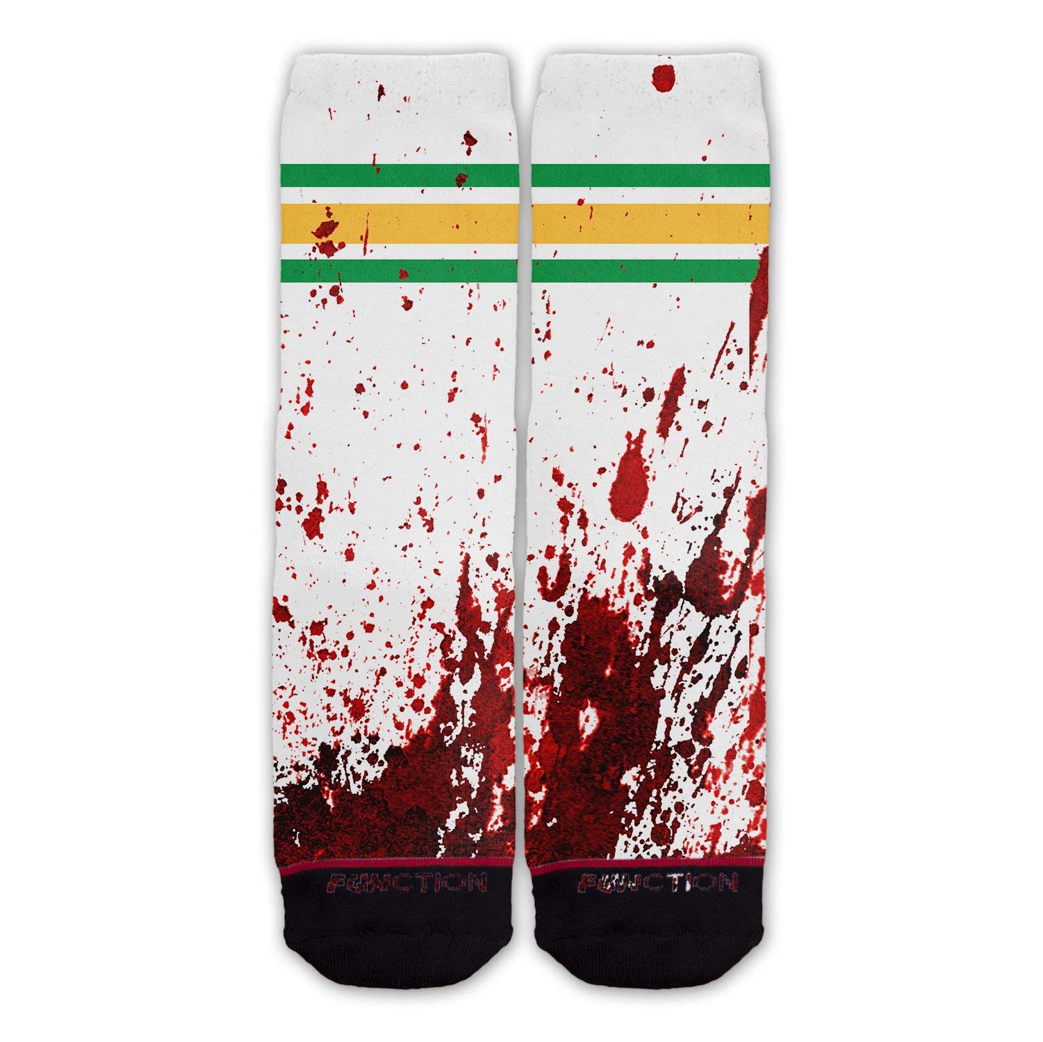 Bloody Tube Socks - Green and Yellow Athletic Compression Socks for Running, Sports & Workout - Comfortable Performance Socks for Men & Women