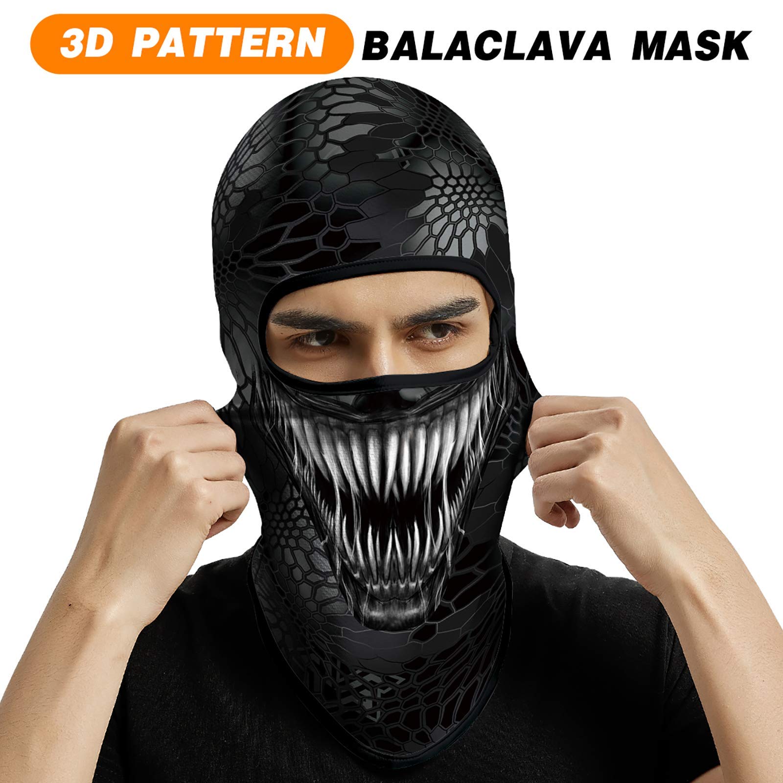 Venswell 3D Balaclava Ski Mask - Cool Skull & Animal Full Face Mask for Cycling, Motorcycle, Halloween Costume - Winter Sports, Outdoor Activities & Cosplay